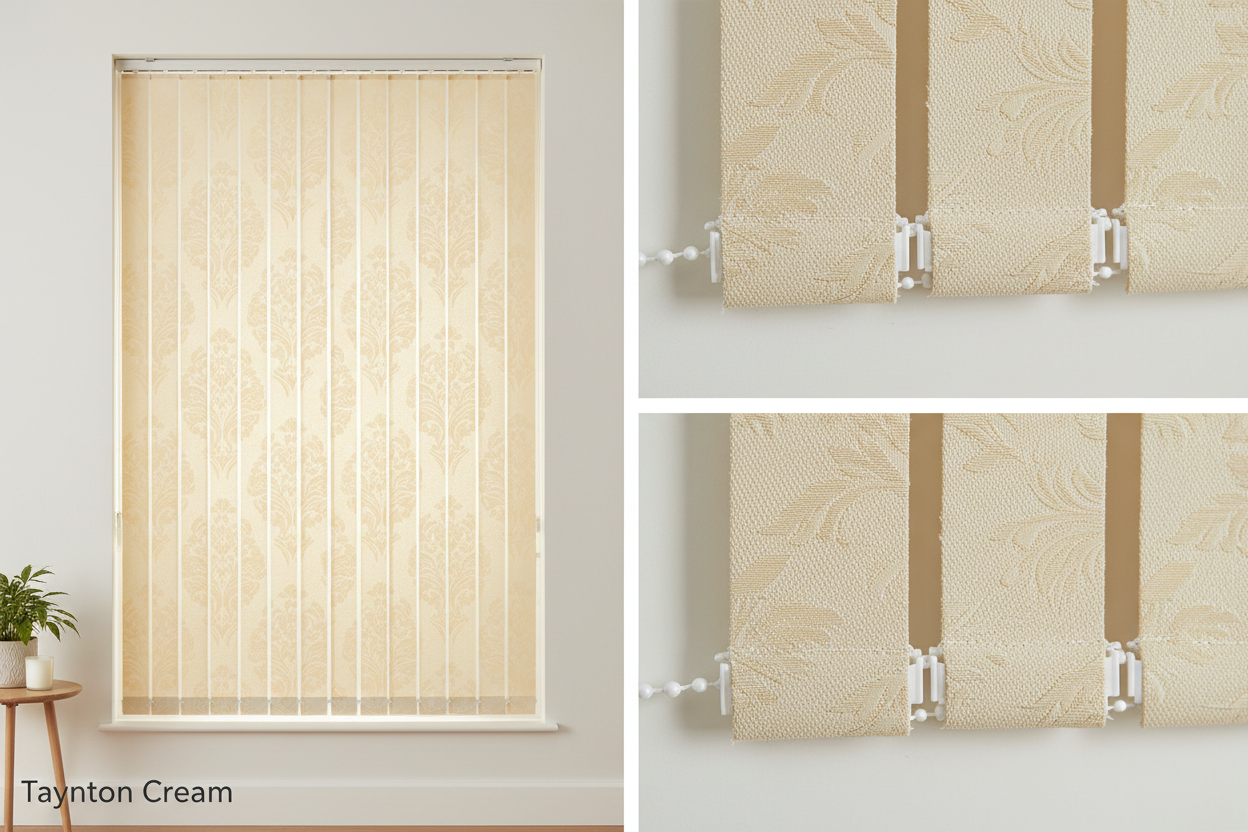 Taynton Cream Vertical Blind Slats (89mm)