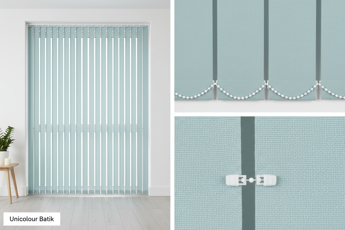 Unicolour Batik Vertical Blind Slats (127mm)