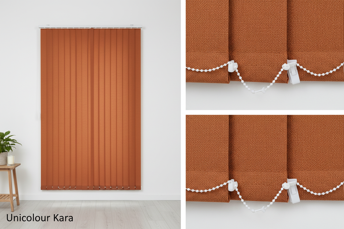 Unicolour Kara Vertical Blind Slats (127mm)