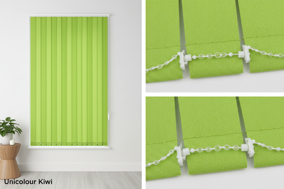 Unicolour Kiwi Vertical Blind Slats (127mm)