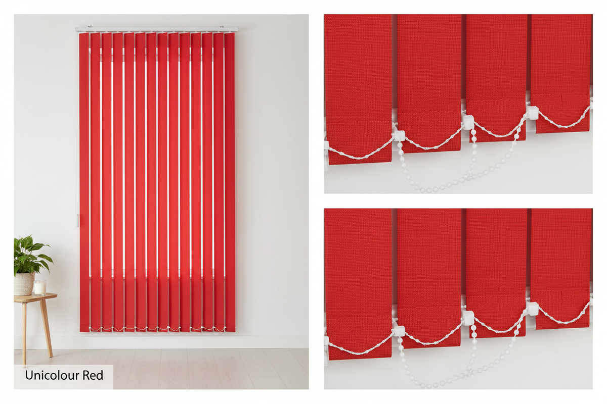 Unicolour Morello Red Vertical Blind Slats (127mm)