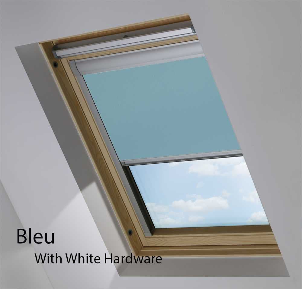 VELUX Blackout Roller Roof Blind in View Bleu in White Hardware