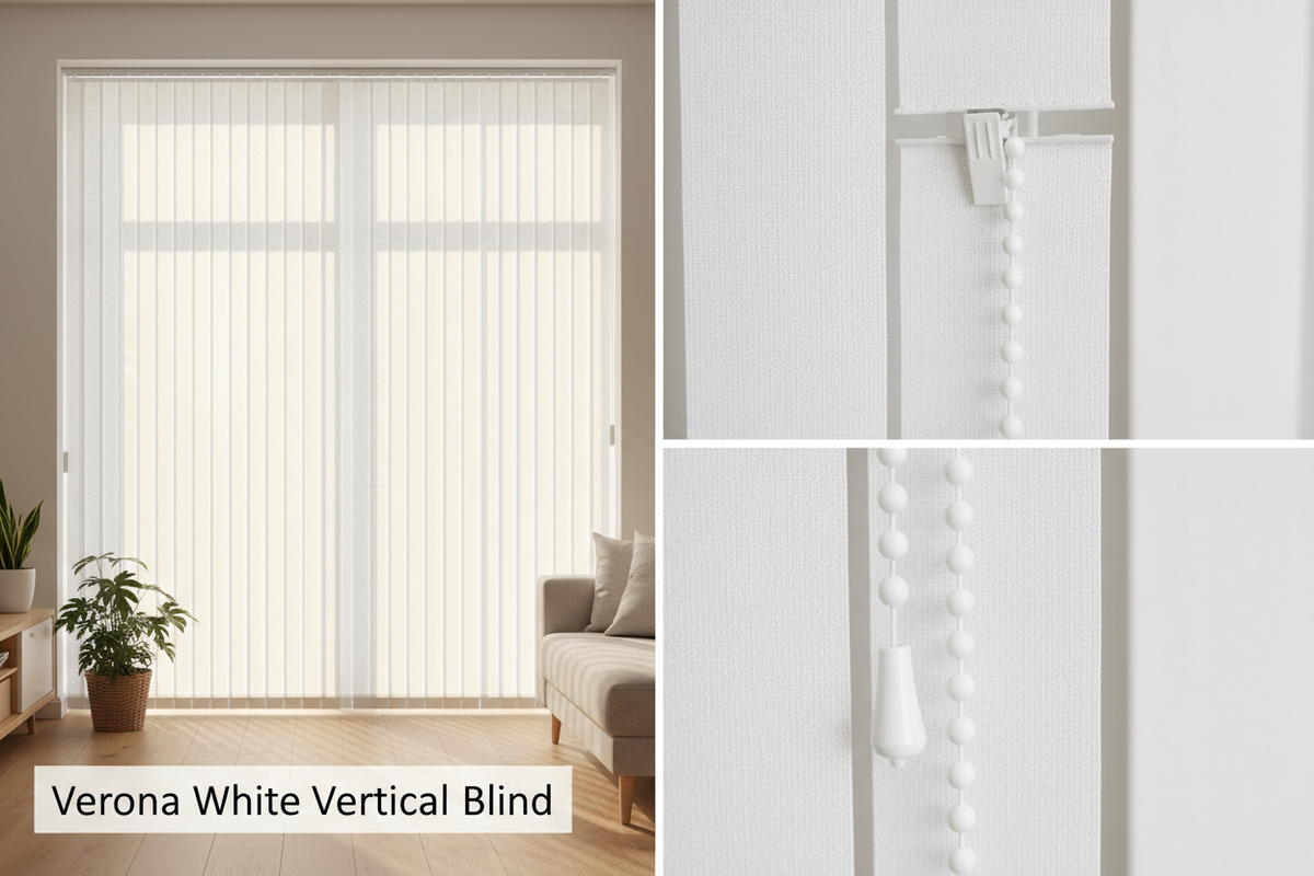Verona White Vertical Blind Slats (89mm)