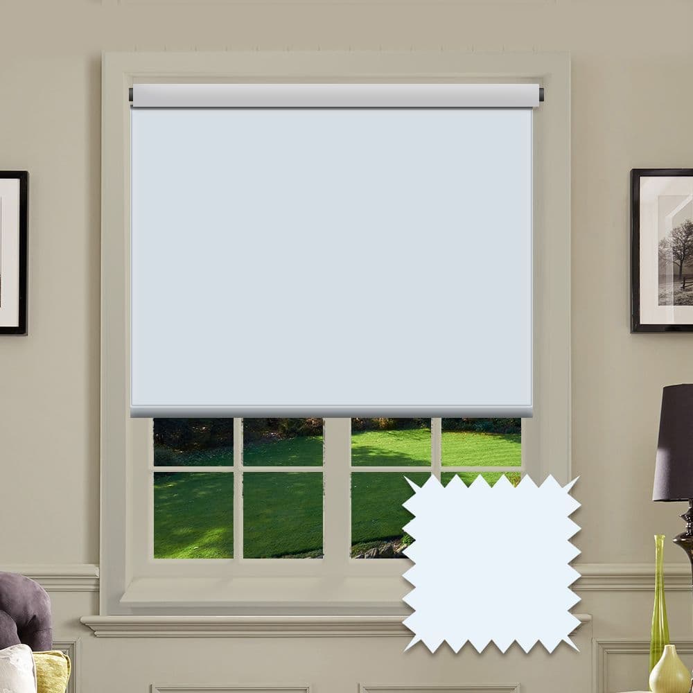 White Plain Roller Blind in scope bare fabric
